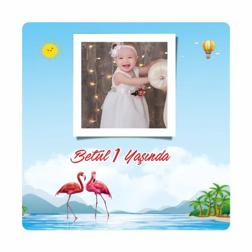 Flamingo Temalı Doğum Günü Magneti